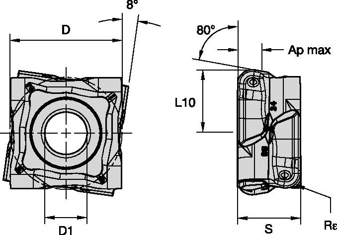 Tornitura per lavorazioni pesanti • Inserto in metallo duro • Tipo C negativo