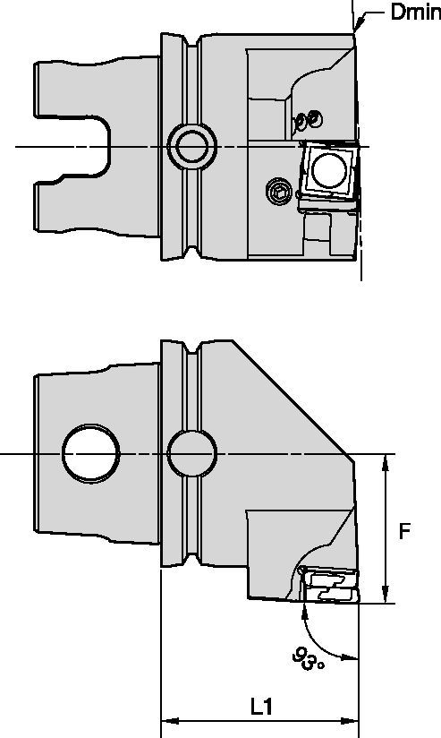 FIX8™ • Toolholder • KM50™ • PCJN • 93° • Through Coolant