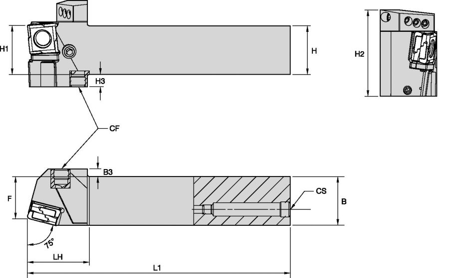 FIX8™ • WerkzeugHALTER • PCBN • 75° • innere KühlmittelZUFÜHRUNG