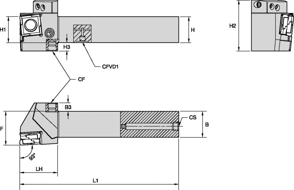 FIX8™ • Toolholder • PCJN • -3° • Through Coolant • Inch