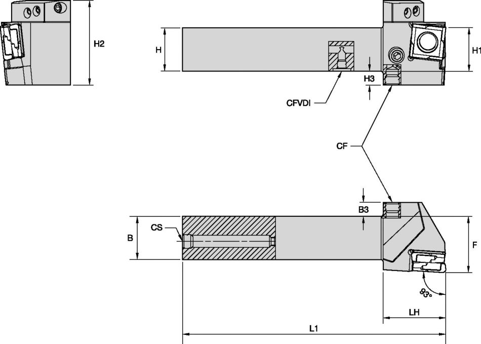 FIX8™ • Toolholder • PCJN • -3° • Through Coolant • Inch