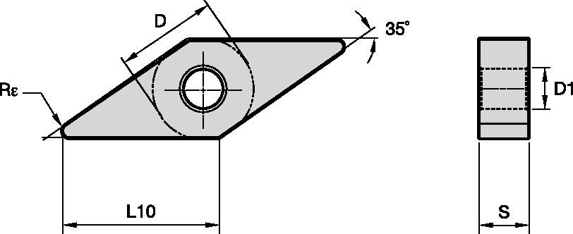 ISO Tornalama ucu • Negatif V-tip