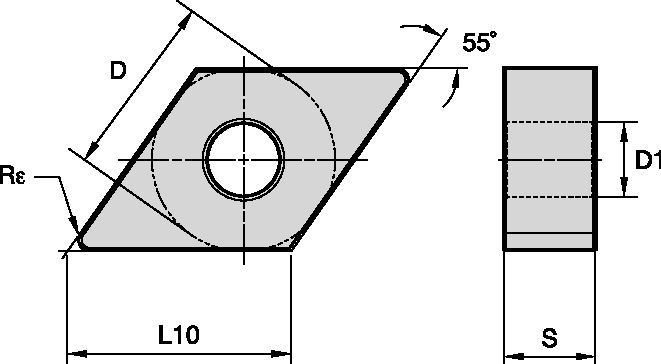 ISO Tornalama ucu • Negatif D-tip