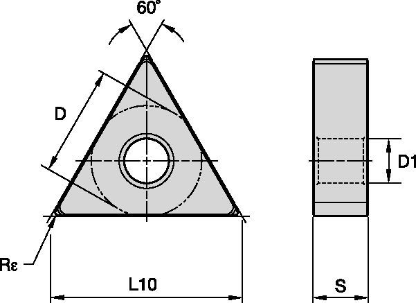 ISO-Wendeschneidplatte • Negative T-Ausführung
