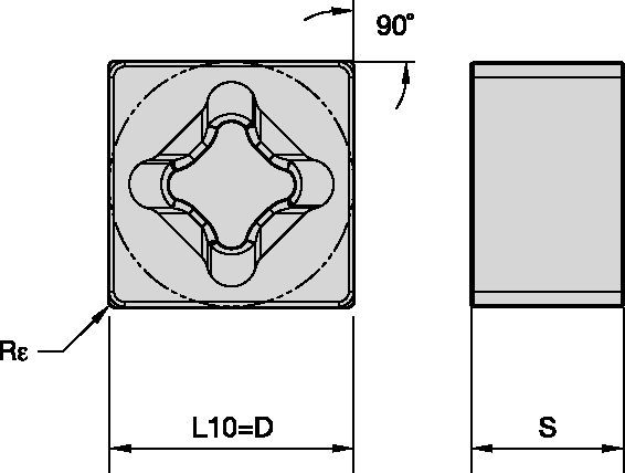 Kendex™ SNGX ISO/ANSI Turning Insert 3876329 - Kennametal