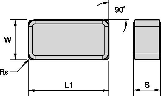 ISO-Wendeschneidplatte • Negative L-Ausführung