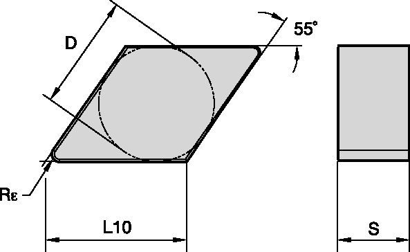 ISO-Wendeschneidplatte • Negative D-Ausführung