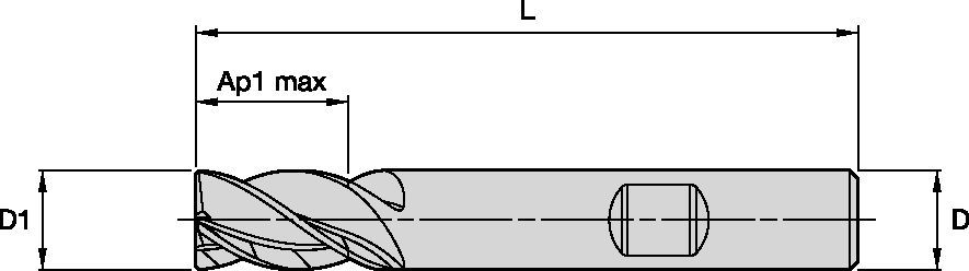 Fraise à quatre goujures HARVI™ I TE pour l'ébauche et la finition, couvrant la gamme la plus large d'applications et de matériaux