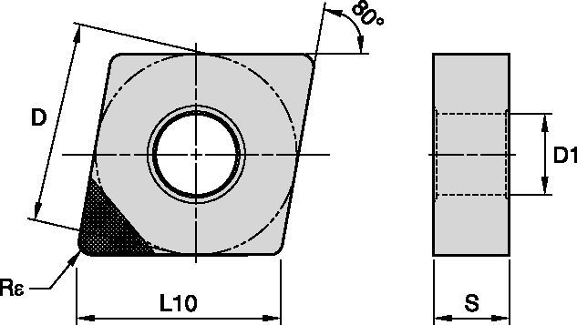 Токарная пластина ISO • С отрицательным передним углом типа C