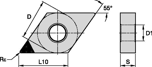 ISO Tornalama ucu • Negatif D-tip