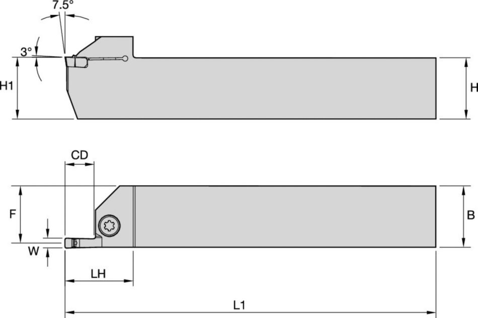 WGCSM-Non Through Coolant Integral Toolholders • Integral Straight Shank