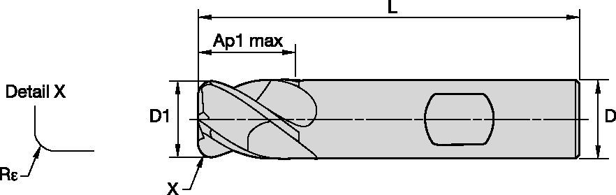 GOmill™ PRO • Radiused • 4 Flutes • Weldon Shank • Metric