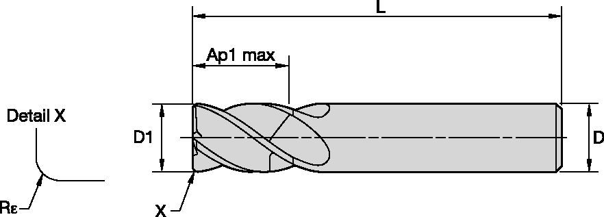 WCE4 • Series W401 • Radiused • 4 Flute • Cylindrical Shank • Inch