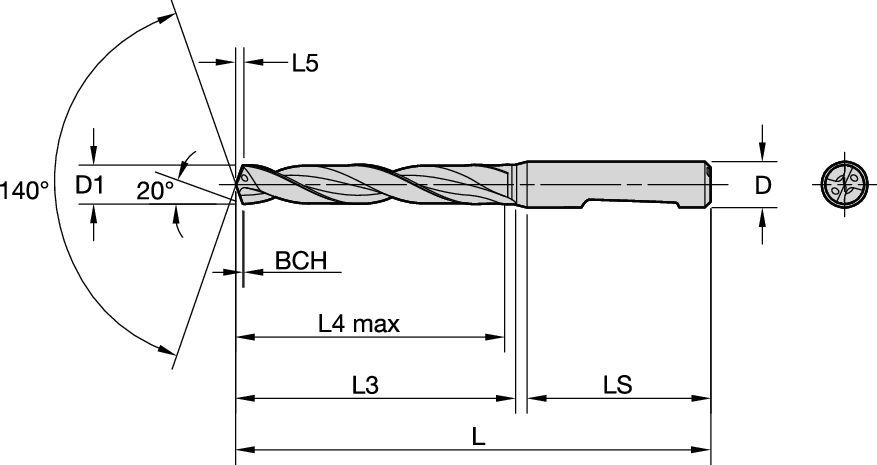 KenDrill™ HPX • 5 x D • Internal Coolant • Whistle Notch™ Shank • Metric