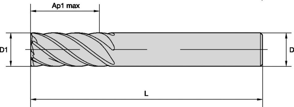 HARVI™ III • Square End • 6 Flutes • Plain Shank • Metric