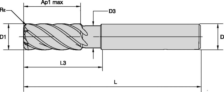 HARVI™ III Karbür parmak freze, maksimum talaş kaldırma oranları ile yüksek ilerlemeli kaba işleme ve hassas son işleme için uygun.