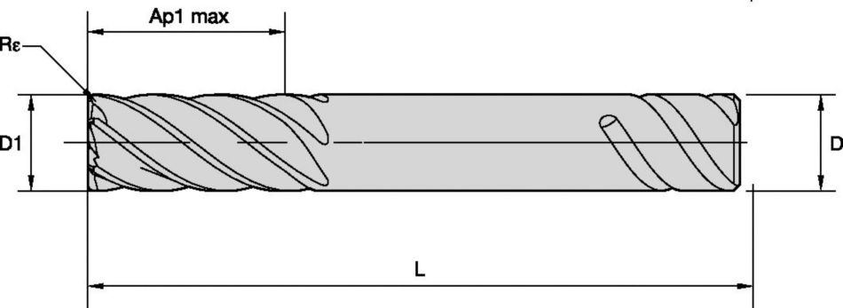 HARVI™ III Solid Carbide End Mill for High Feed Roughing and Finishing with Maximum Metal Removal Rates