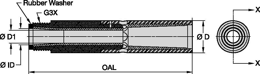 Larger blast pattern than a standard long venturi with only a slight loss in abrasive velocity