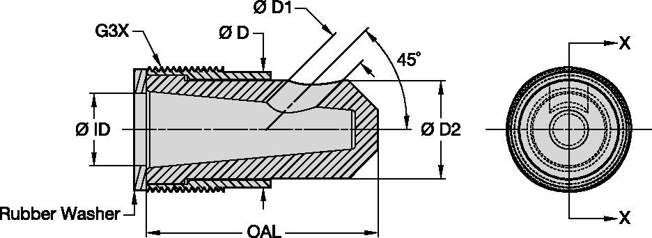 R045 Series Blast Nozzles • Angle Nozzles • ROCTEC