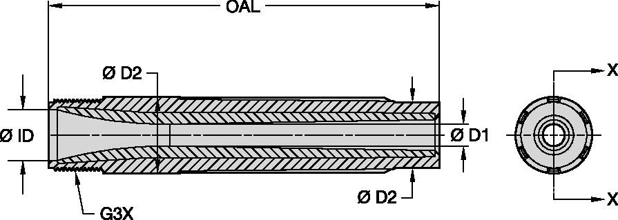 SN159-AP Series Blast Nozzles • Conventional Long Venturi • BP200 SiAION • Wide Entry
