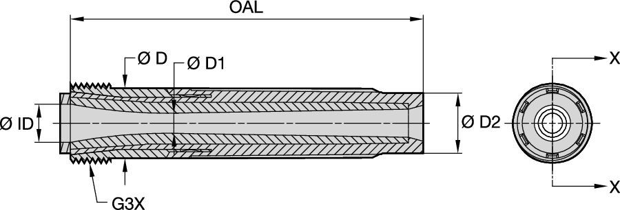 SN156-P 50mm Series Blast Nozzles • Conventional Long Venturi • BP200 SiAION