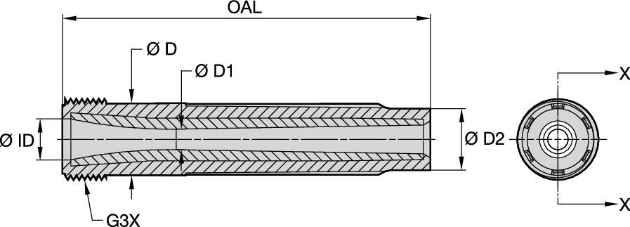 SN156-AP 50mm Series Blast Nozzles • Conventional Long Venturi • BP200 SiAION