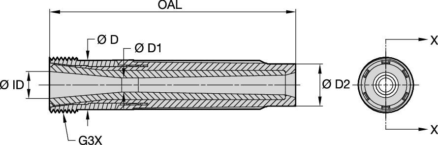 S159-P 50mm Series Blast Nozzles • Conventional Long Venturi • Silicon Carbide • Wide Entry