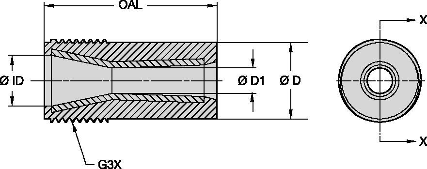 T121-AP Series Blast Nozzles • Short Venturi • Tungsten Carbide