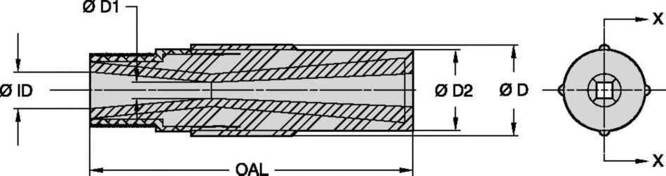 Production rate is faster than the conventional long venturi high production nozzle