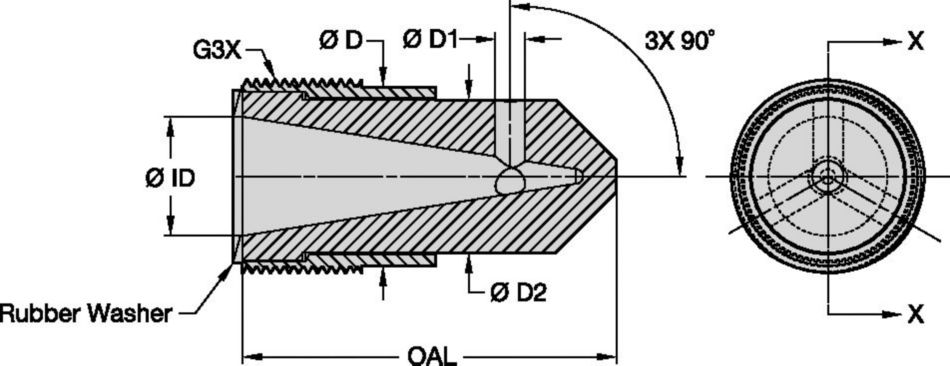 R090 Series Blast Nozzles • Angle Nozzles • ROCTEC