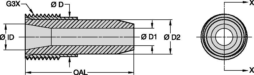 T016 Series Blast Nozzles • Straight Bore • Tungsten Carbide