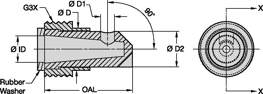 T090 50mm Series Blast Nozzles • Angle Nozzles • Tungsten Carbide