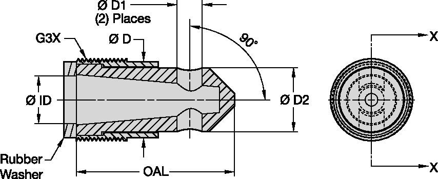 T090 Series Double Blast Nozzles • Angle Nozzles • Tungsten Carbide