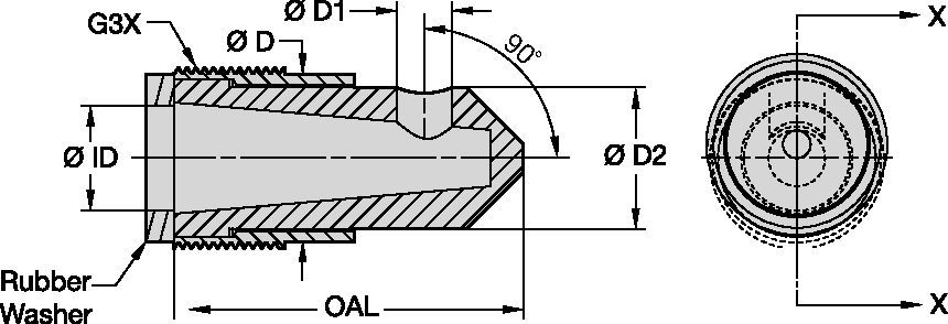 T090 Series Single Blast Nozzles • Angle Nozzles • Tungsten Carbide