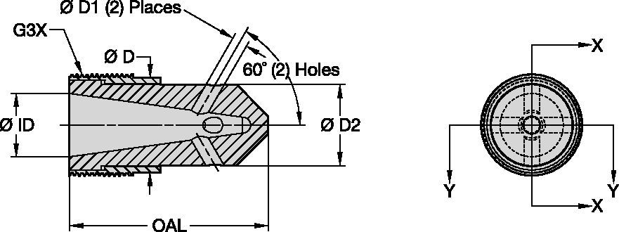 T045 Series Quad Blast Nozzles • Angle Nozzles • Tungsten Carbide