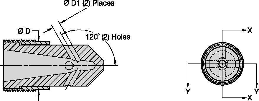 T045 Series Quad Blast Nozzles • Angle Nozzles • Tungsten Carbide