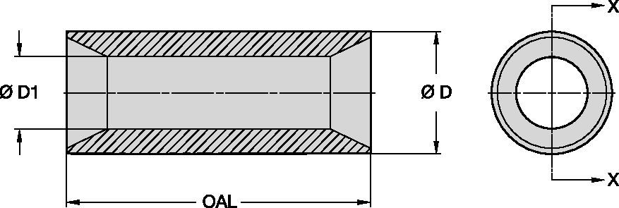 TL172 Series Blast Nozzles • Straight Bore • Tungsten Carbide