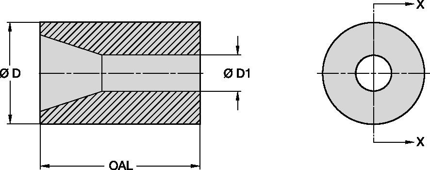 TL166 Series Blast Nozzles • Straight Bore • Tungsten Carbide