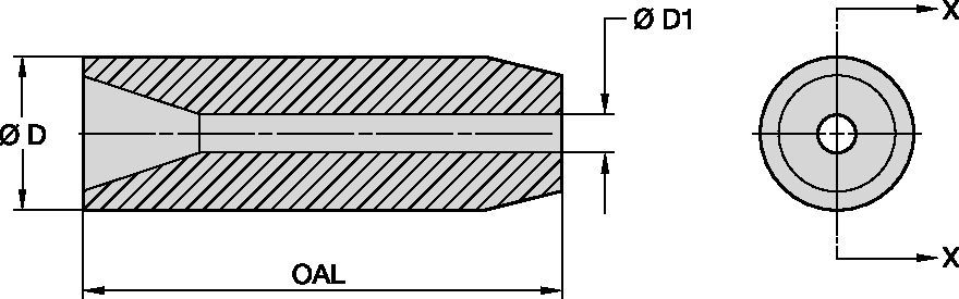 TL016-4 Series Blast Nozzles • Straight Bore • Tungsten Carbide