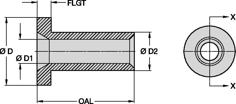 TL197 Series Blast Nozzles • Straight Bore • Tungsten Carbide