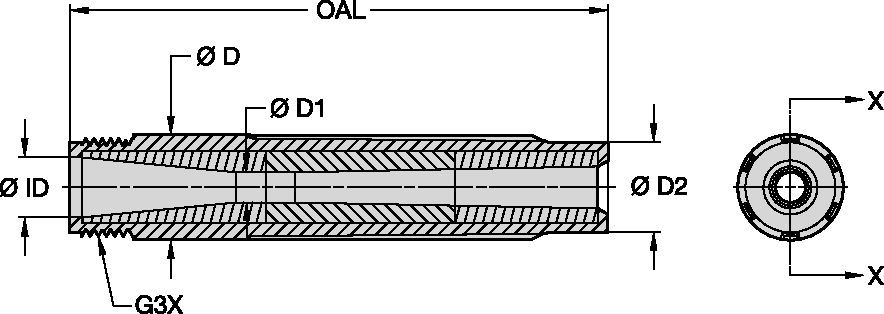 BLVE-AP Series Blast Nozzles • Conventional Long Venturi • Boron Carbide