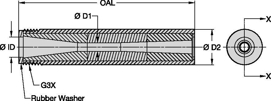 BLVE Series Blast Nozzles • Conventional Long Venturi • Boron Carbide