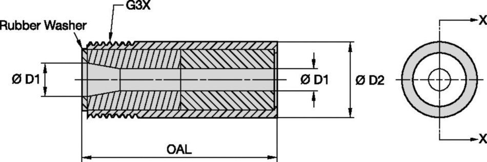 E Series Medium 4-1/8 Blast Nozzles • Straight Bore • Boron Carbide