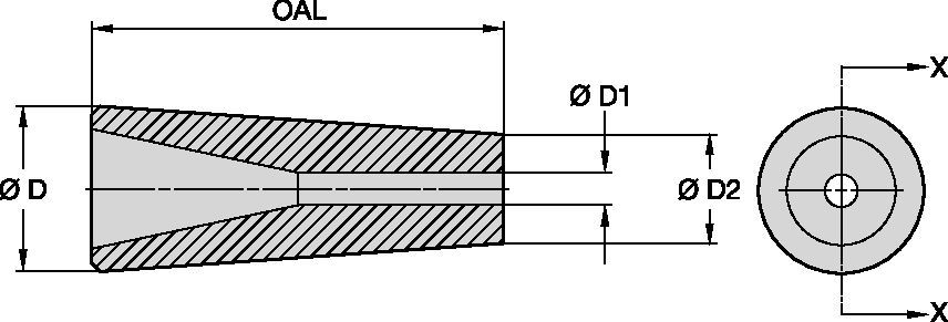 TC1 Series Blast Nozzles • Straight Bore • Tungsten Carbide