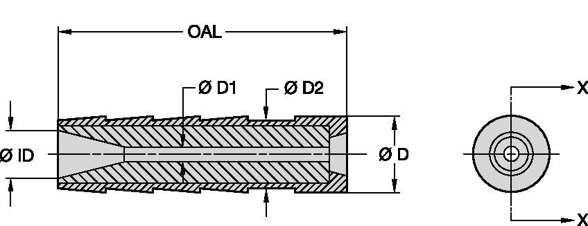 B131 25mm Series Blast Nozzles • Special Venturi • Boron Carbide • Stick-Up