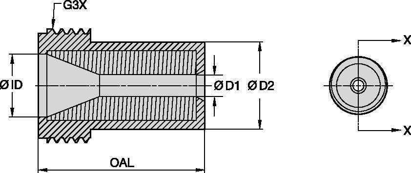 E-AP Series Short Blast Nozzles • Straight Bore • Boron Carbide