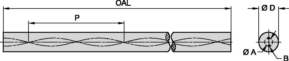 Helical Coolant Hole Rods • As Sintered • Metric