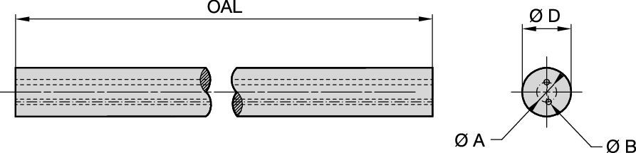 Straight Coolant Hole Rods • As Sintered • Metric