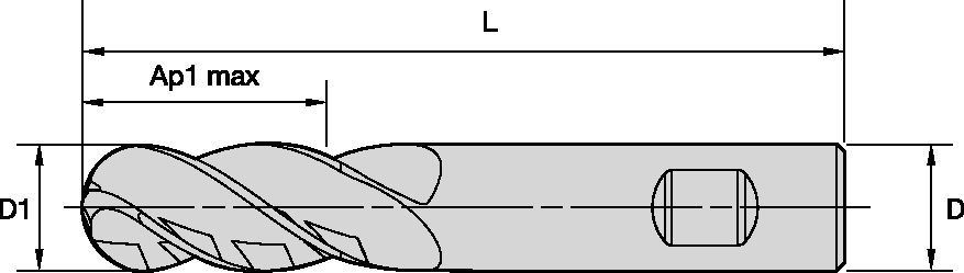 HARVI™ I TE Four Flute End Mill for Roughing and Finishing Covering the Broadest Range of Applications and Materials