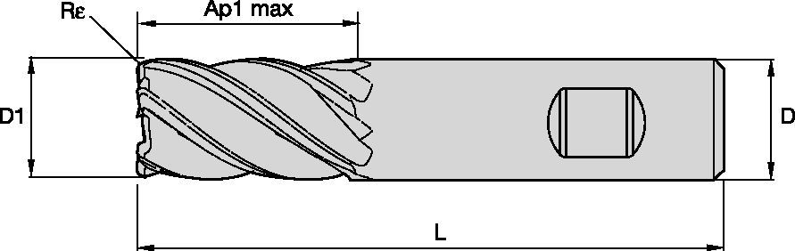 HARVI™ II Solid Carbide End Mill for Roughing and Finishing of High-Temperature Alloys